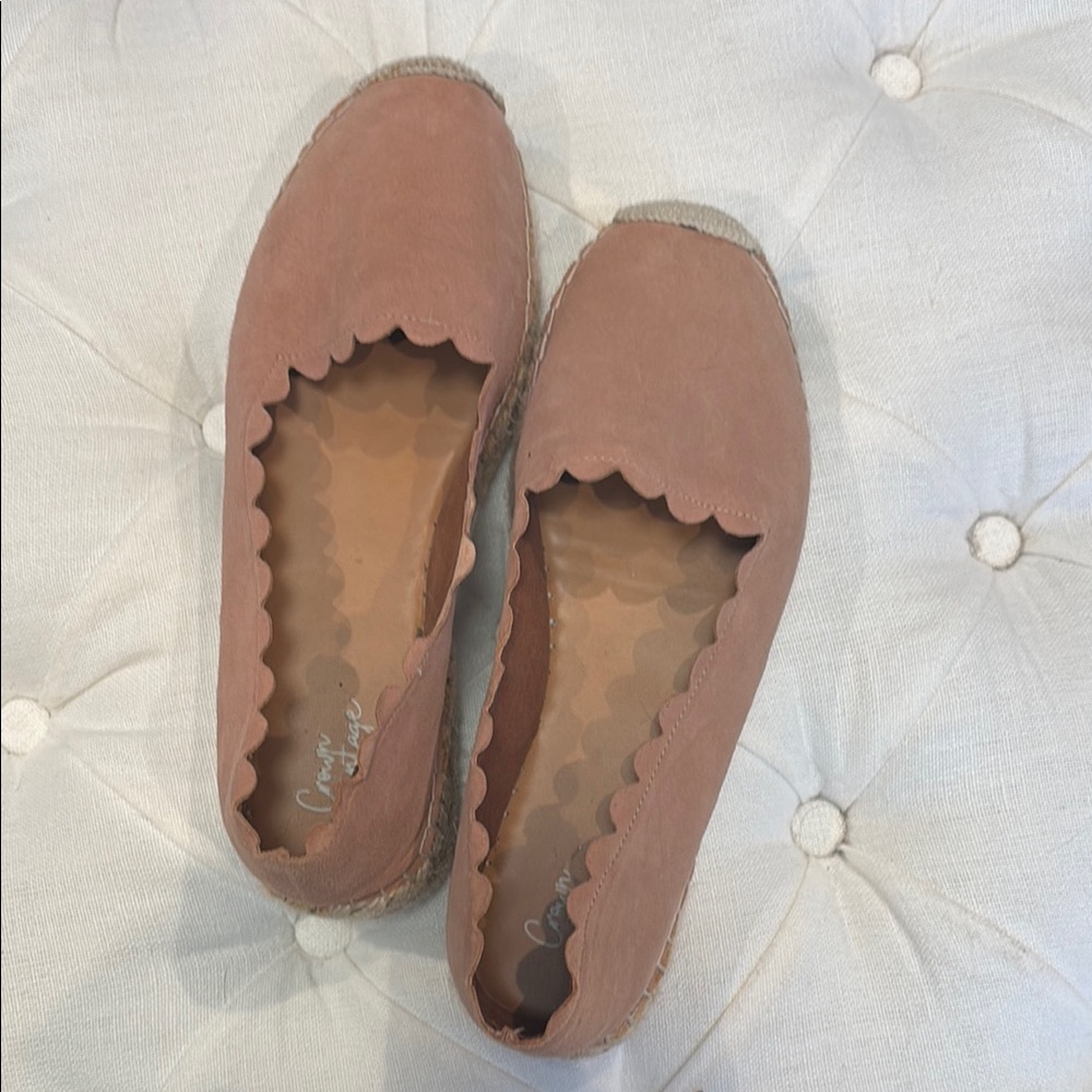 Crown Vintage Women's Scalloped Edge Espadrilles - Pink